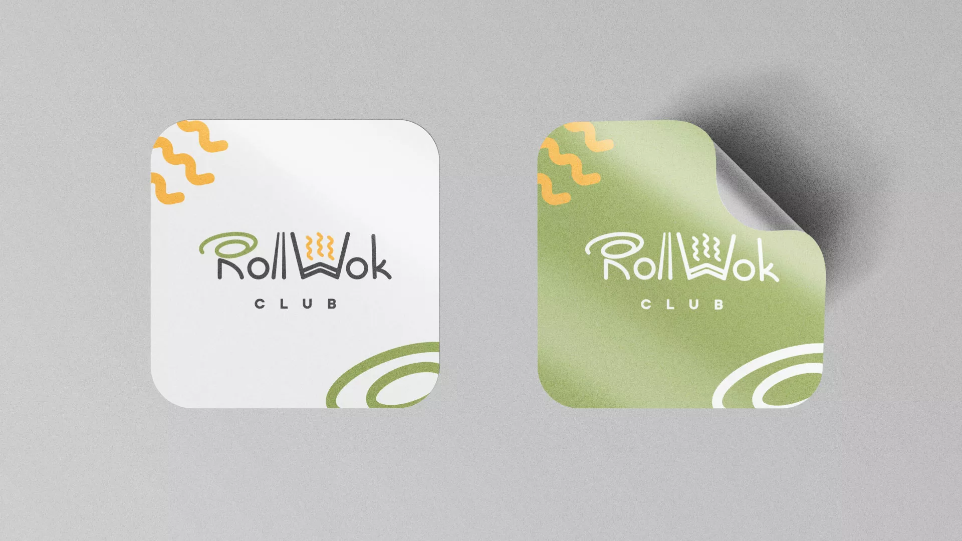Разработка логотипа и фирменного стиля суши-бара «Roll Wok Club» в Южно-Сахалинске